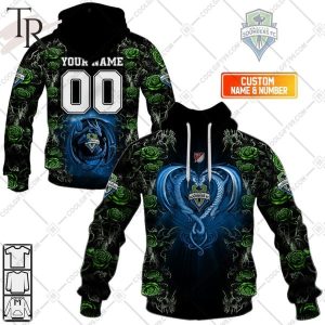 Personalized MLS Seattle Sounders FC Roses Dragon Couple Hoodie