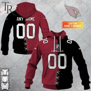 Personalized NFL Arizona Cardinals Mix Jersey Style Hoodie