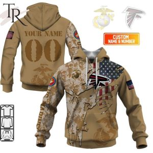 Personalized NFL Atlanta Falcons Marine Corps Camo Hoodie