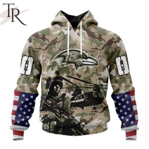 Personalized NFL Baltimore Ravens Special Salute To Service Design Hoodie