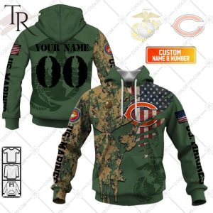 Personalized NFL Chicago Bears Marine Camo Hoodie