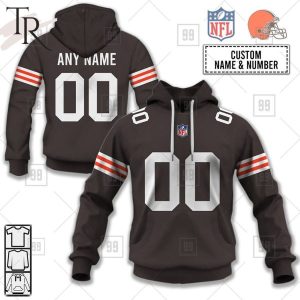 Personalized NFL Cleveland Browns Home Jersey Style Hoodie