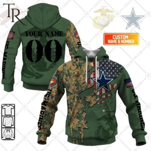 Personalized NFL Dallas Cowboys Marine Camo Hoodie