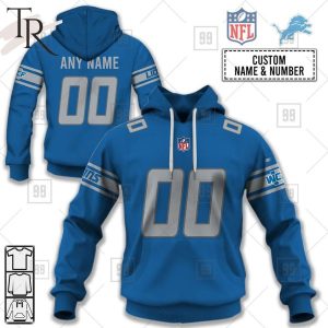 Personalized NFL Detroit Lions Home Jersey Style Hoodie