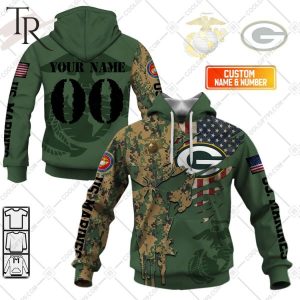 Personalized NFL Green Bay Packers Marine Camo Hoodie