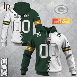 Personalized NFL Green Bay Packers Mix Jersey Style Hoodie