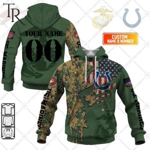 Personalized NFL Indianapolis Colts Marine Camo Hoodie