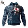 Personalized NFL Kansas City Chiefs Special Navy Camo Veteran Design Hoodie