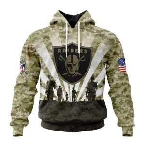 Personalized NFL Las Vegas Raiders Salute To Service Honor Veterans And Their Families Hoodie