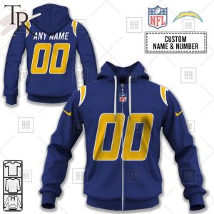 Personalized NFL Los Angeles Chargers Alternate Jersey Hoodie 2223