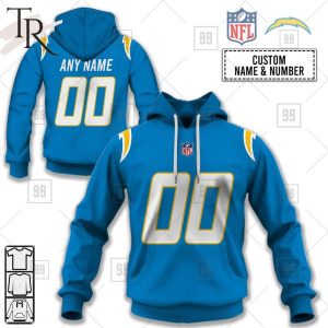 Personalized NFL Los Angeles Chargers Home Jersey Style Hoodie