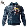 Personalized NFL Los Angeles Chargers Special Navy Camo Veteran Design Hoodie