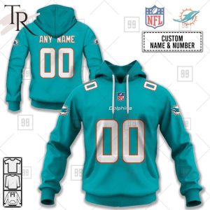 Personalized NFL Miami Dolphins Home Jersey Style Hoodie