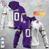 Personalized NFL Minnesota Vikings Mix Jersey Style Hoodie