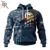 Personalized NFL Minnesota Vikings Special Navy Camo Veteran Design Hoodie