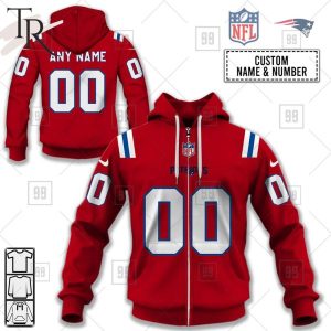 Personalized NFL New England Patriots Alternate Jersey Hoodie 2223