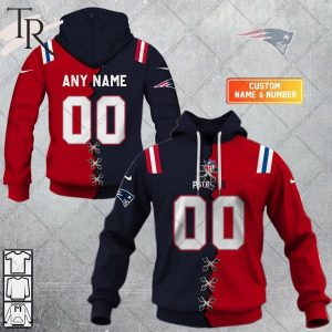 Personalized NFL New England Patriots Mix Jersey Style Hoodie