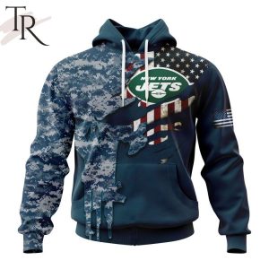 Personalized NFL New York Jets Special Navy Camo Veteran Design Hoodie