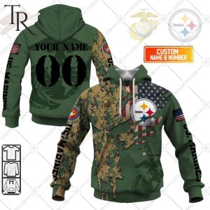 Personalized NFL Pittsburgh Steelers Marine Camo Hoodie