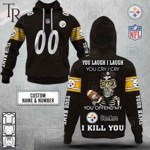 Personalized NFL Pittsburgh Steelers You Laugh I Laugh Jersey Hoodie