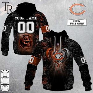 Personalized NFL Rose Dragon Chicago Bears Hoodie