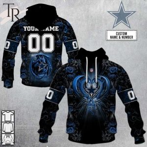 Personalized NFL Rose Dragon Dallas Cowboys Hoodie