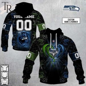 Personalized NFL Rose Dragon Seattle Seahawks Hoodie