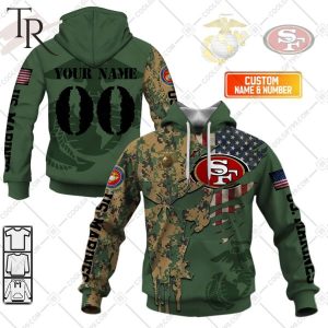 Personalized NFL San Francisco 49ers Marine Camo Hoodie