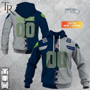 Personalized NFL Seattle Seahawks Mix Jersey Style Hoodie