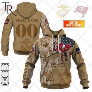 Personalized NFL Tampa Bay Buccaneers Marine Corps Camo Hoodie