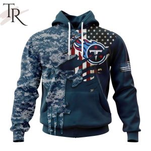 Personalized NFL Tennessee Titans Special Navy Camo Veteran Design Hoodie