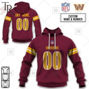 Personalized NFL Washington Commanders Home Jersey Style Hoodie