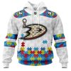 Personalized NHL Anaheim Ducks Autism Awareness 3D Hoodie