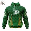 Personalized NHL Anaheim Ducks Full Green Design For St. Patrick’s Day Hoodie