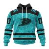 Personalized NHL Anaheim Ducks Special Design Fight Ovarian Cancer Hoodie