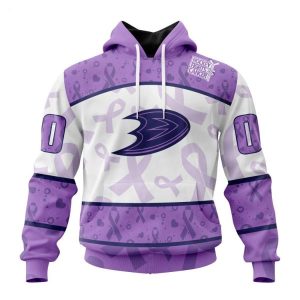 Personalized NHL Anaheim Ducks Special Lavender Fight Cancer Hoodie