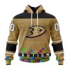 Personalized NHL Anaheim Ducks Specialized Unisex Kits Hockey Fights Against Autism Hoodie