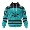 Personalized NHL Arizona Coyotes Special Design Fight Ovarian Cancer Hoodie