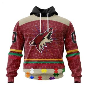 Personalized NHL Arizona Coyotes Specialized Design With Fearless Aganst Autism Concept Hoodie