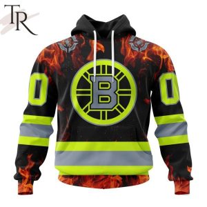 Personalized NHL Boston Bruins Special Design Honoring Firefighters Hoodie