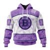 Personalized NHL Boston Bruins Special Lavender Fight Cancer Hoodie