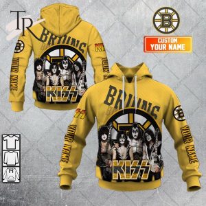 Personalized NHL Boston Bruins x Kiss Band V2 Style Hoodie 3D