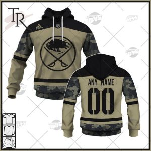 Personalized NHL Buffalo Sabres Camo Military Appreciation Team Authentic Custom Practice Jersey Hoodie 3D