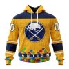 Personalized NHL Buffalo Sabres Specialized Unisex Kits Hockey Fights Against Autism Hoodie