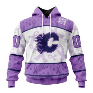 Personalized NHL Calgary Flames Special Lavender Fight Cancer Hoodie