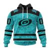 Personalized NHL Carolina Hurricanes Special Design Fight Ovarian Cancer Hoodie