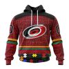 Personalized NHL Carolina Hurricanes Specialized Design With Fearless Aganst Autism Concept Hoodie