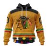 Personalized NHL Chicago BlackHawks Specialized Design With Fearless Aganst Autism Concept Hoodie