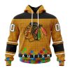 Personalized NHL Chicago BlackHawks Specialized Unisex Kits Hockey Fights Against Autism Hoodie