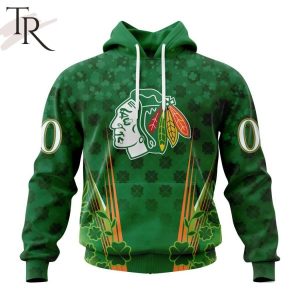 Personalized NHL Chicago Blackhawks Full Green Design For St. Patrick’s Day Hoodie